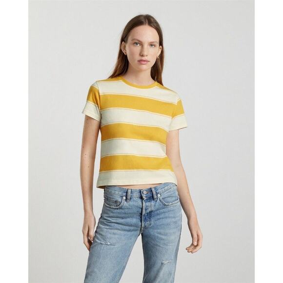NWT Everlane Women's The Organic Cotton Box-Cut Tee Short Sleeve Yellow SZ XXXL - Picture 1 of 10